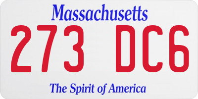 MA license plate 273DC6
