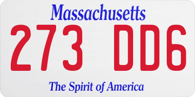 MA license plate 273DD6