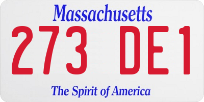 MA license plate 273DE1
