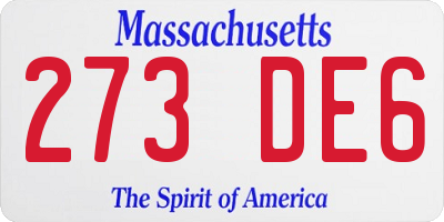 MA license plate 273DE6