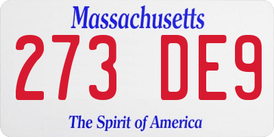 MA license plate 273DE9