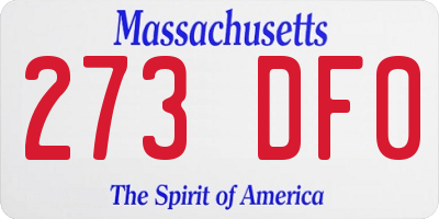 MA license plate 273DF0