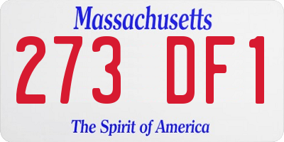 MA license plate 273DF1