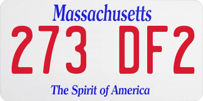 MA license plate 273DF2