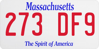 MA license plate 273DF9