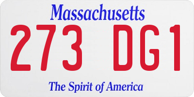 MA license plate 273DG1