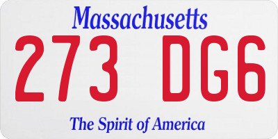 MA license plate 273DG6