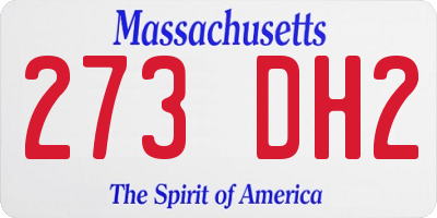 MA license plate 273DH2