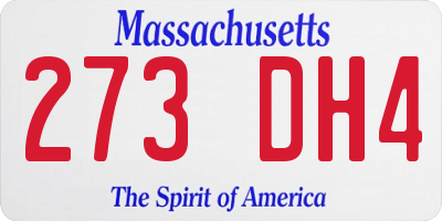 MA license plate 273DH4