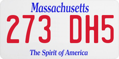 MA license plate 273DH5