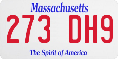 MA license plate 273DH9