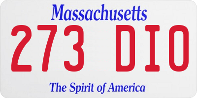 MA license plate 273DI0