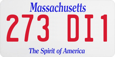MA license plate 273DI1
