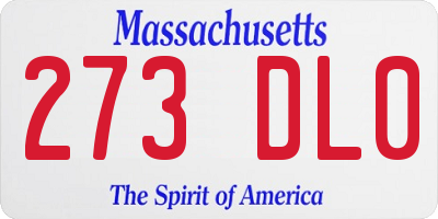 MA license plate 273DL0