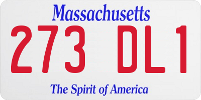 MA license plate 273DL1