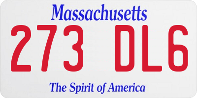 MA license plate 273DL6