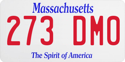 MA license plate 273DM0