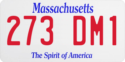 MA license plate 273DM1