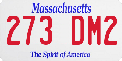 MA license plate 273DM2