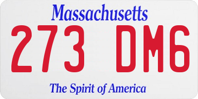 MA license plate 273DM6