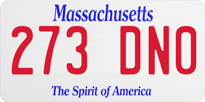 MA license plate 273DN0