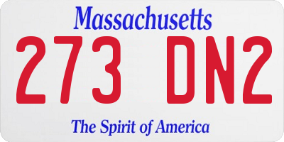 MA license plate 273DN2