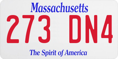 MA license plate 273DN4
