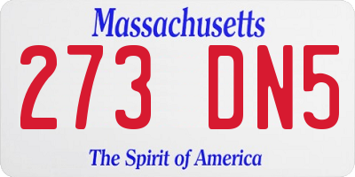 MA license plate 273DN5