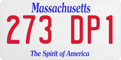 MA license plate 273DP1