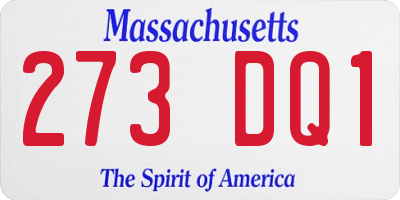 MA license plate 273DQ1
