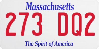 MA license plate 273DQ2