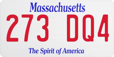 MA license plate 273DQ4