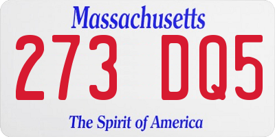 MA license plate 273DQ5