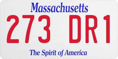MA license plate 273DR1