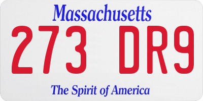 MA license plate 273DR9