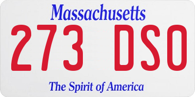 MA license plate 273DS0