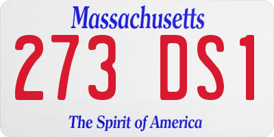 MA license plate 273DS1
