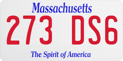 MA license plate 273DS6