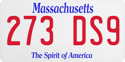 MA license plate 273DS9