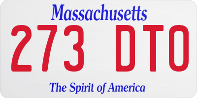 MA license plate 273DT0