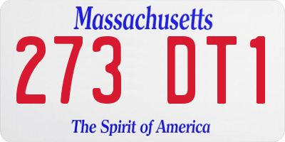 MA license plate 273DT1
