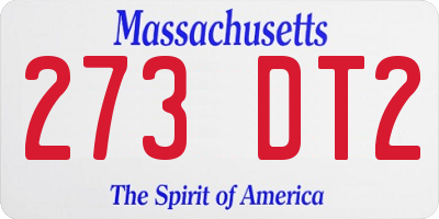 MA license plate 273DT2