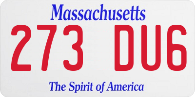 MA license plate 273DU6