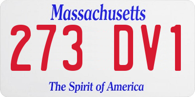 MA license plate 273DV1