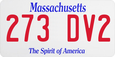 MA license plate 273DV2
