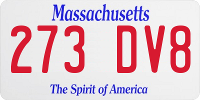 MA license plate 273DV8