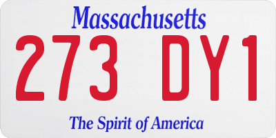 MA license plate 273DY1