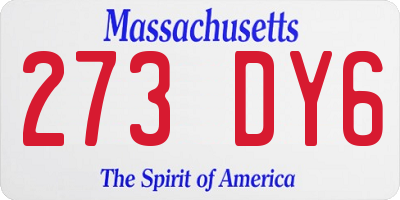 MA license plate 273DY6