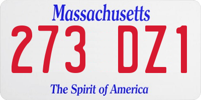 MA license plate 273DZ1