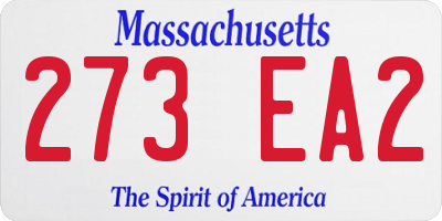 MA license plate 273EA2
